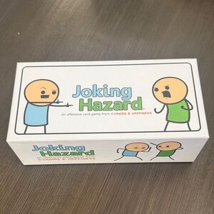 Joking Hazard Card Game Box - White with Blue & Green Graphics